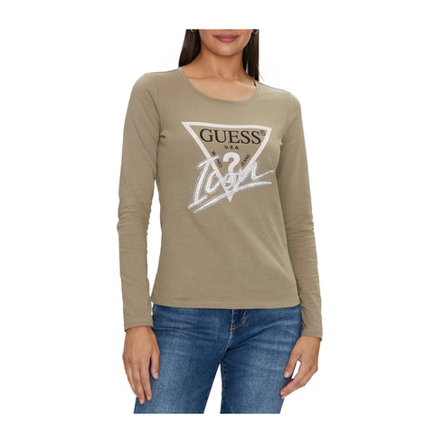 Guess T-shirt T-shirt Donna Icon a maniche lunghe Verde A24 - GUESSW4YI33I3Z14 - G9D5 - XS - Francavilla Moda